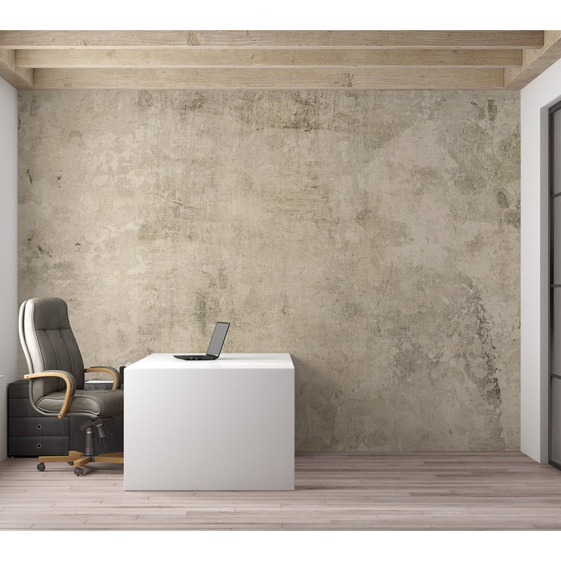 Murale abstraite pelez et collez - Beige grunge, L 124 po x l 173 po