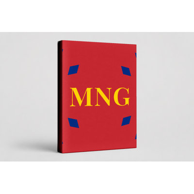 Mongolie, drapeau du monde luxueux, monogramme de diamant - bleu rouge jaune - art mural sur toile