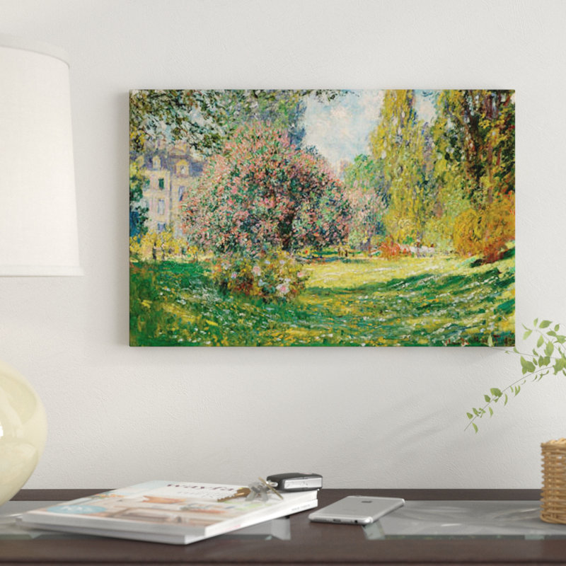 «Landscape - The Parc Monceau» par Claude Monet, reproduction d'art graphique sur toile tendue, H 26 po x l 40 po x P 1,5 po