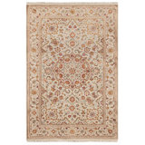 Hand-Knotted High-Quality Beige and Beige Area Rug