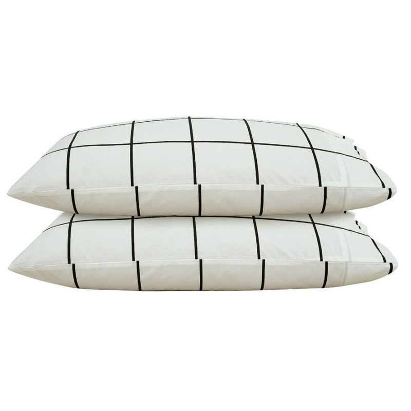 Ensemble de 4 valises pour chambre d'amis, Ensemble de draps pour taille de lit double avec d, Multicolore noir / blanc