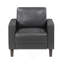Chaise longue moderne en similicuir gris foncé-1239836722