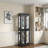 Lighted Glass Curio Display Cabinet With Adjustable Glass Shelves And Led Light