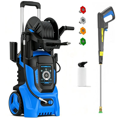 Electric Pressure Washer 4500PSI 3.8GPM, 15 Level Adjustable Touch Screen, Multi-Purpose Cleaning Performance, with 4 Adjustable Nozzle, 500ML Soap Tank, Stainless Steel Lance, Automatic Total Stop System for Car Wash, Home, Patio Cleaning