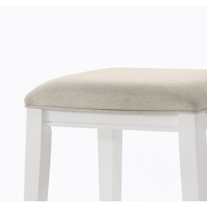 Tabouret 17 "à hauteur de comptoir blanc avec siège rembourré, Blanc