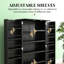 Garde-manger moderne avec tablettes à 5 niveaux, 12 tablettes latérales, tablettes réglables et portes magnétiques pour le garage