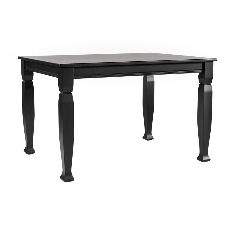 Solid Wood Commercial Grade Dining Table with Turned Legs, 36.25" W x 47" L, Black