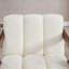 Chaise de salon moderne rembourrée avec accoudoirs, tissu sherpa blanc-1390888945