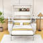 Lit escamotable double en bois avec tablettes intégrées et canapé rembourré-1604552888