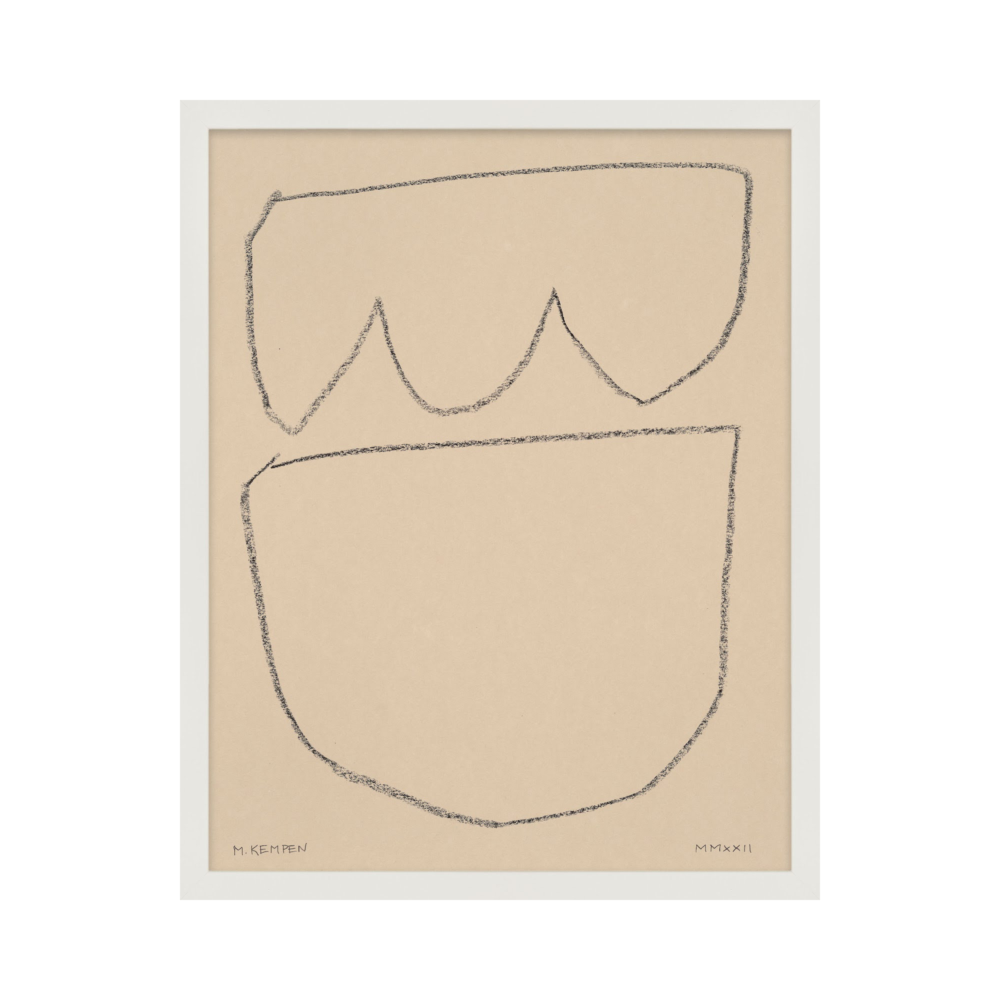 Outlines 8 by Michael Kempen, White Framed, 24" W x 30" H