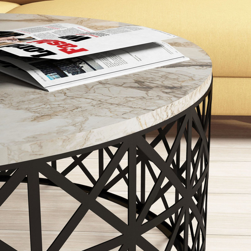 Knightdale Frame Coffee Table, Marble, Grey