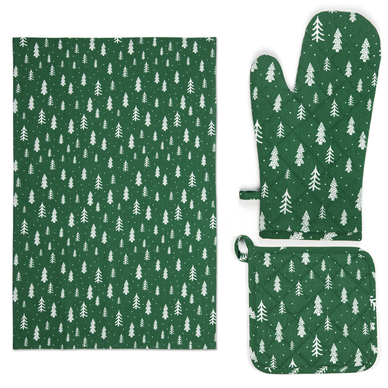 Excelsa Cotton Potholder & Oven Mitt Set