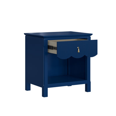 Mortola Wood 1 Drawer Reeded Nightstand