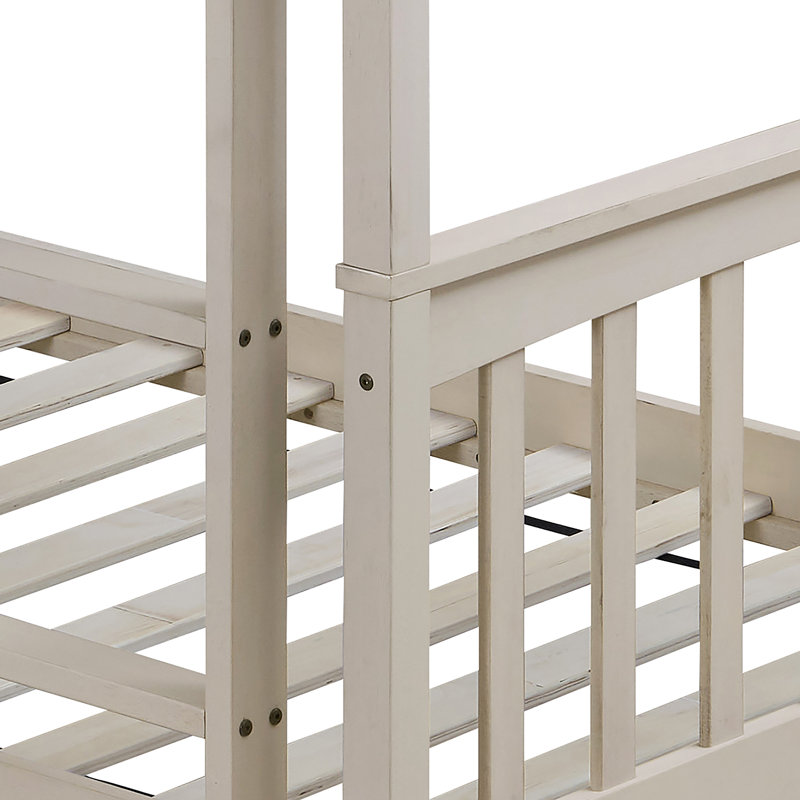 Javonne Kids Twin Over Twin Bunk Bed, Antique White