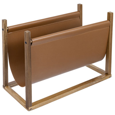 Standing Leatherette Magazine Rack
