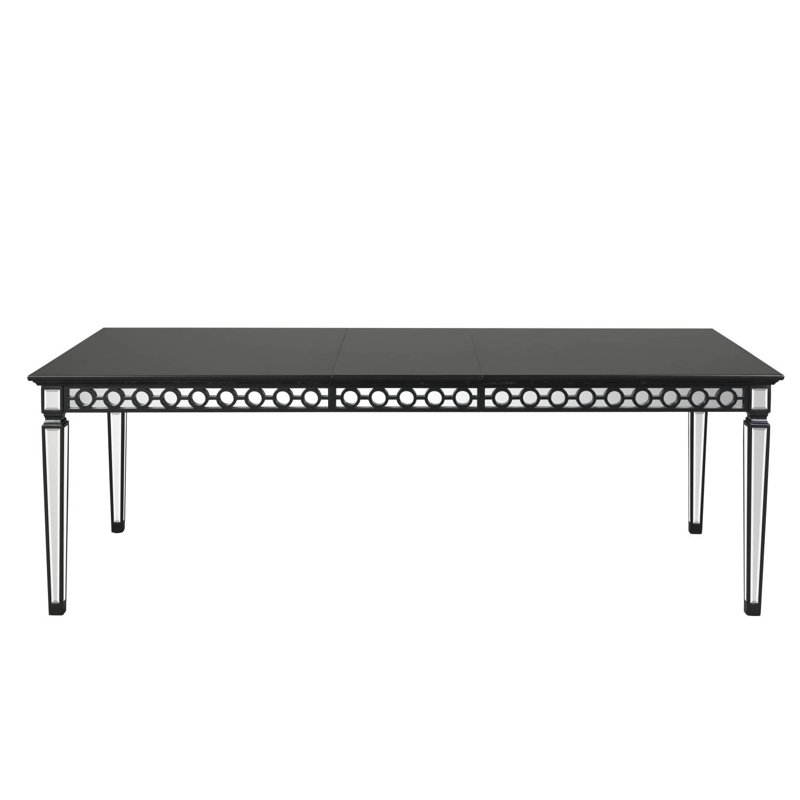 Mirrored & Black Finish Dining Table