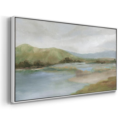 Foothills With Lake- Framed Gallery Wrapped Canvas -Ready to Hang