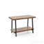 Table basse 39 po en bois massif rustique pour salon avec tablette