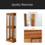 Cabinet Curio avec tablettes réglables et panneau arrière en miroir, portes en verre trempé (ampoule E26 non incluse)-163797612