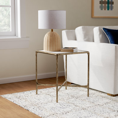 Evelynn 18" Genuine Marble End Table