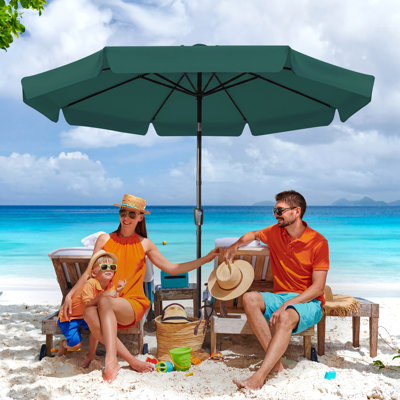 Cesur 3M Garden Parasol Sun Shade Canopy Patio Outdoor Umbrella Crank Tilt UPF 30+