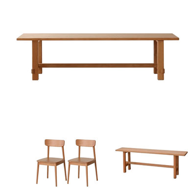 4 - Person Solid Wood Top Four Leg Base Dining Set