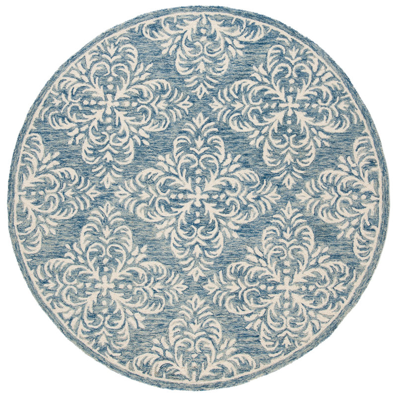 Mackin Hand Tufted Wool Ikat Rug, Round 5'