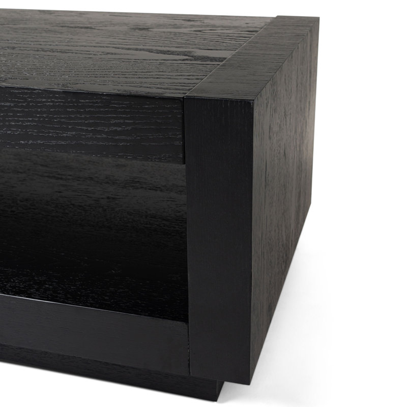 Artemis Black Rectangular Wooden Coffee Table with Storage