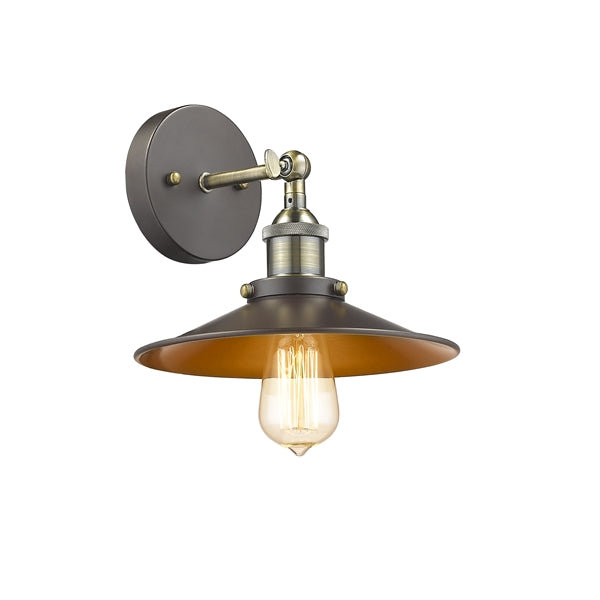  Butler Industrial-Style 1 Light Rubbed Bronze Wall Sconce 9" Wide