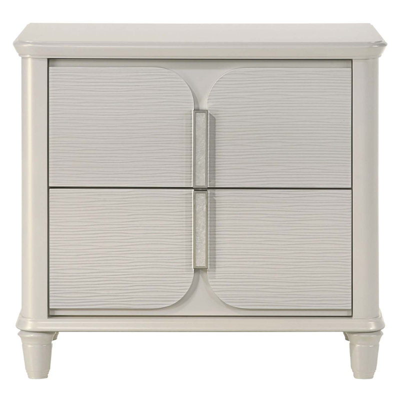Table de chevet Laveda, finition blanc perle
