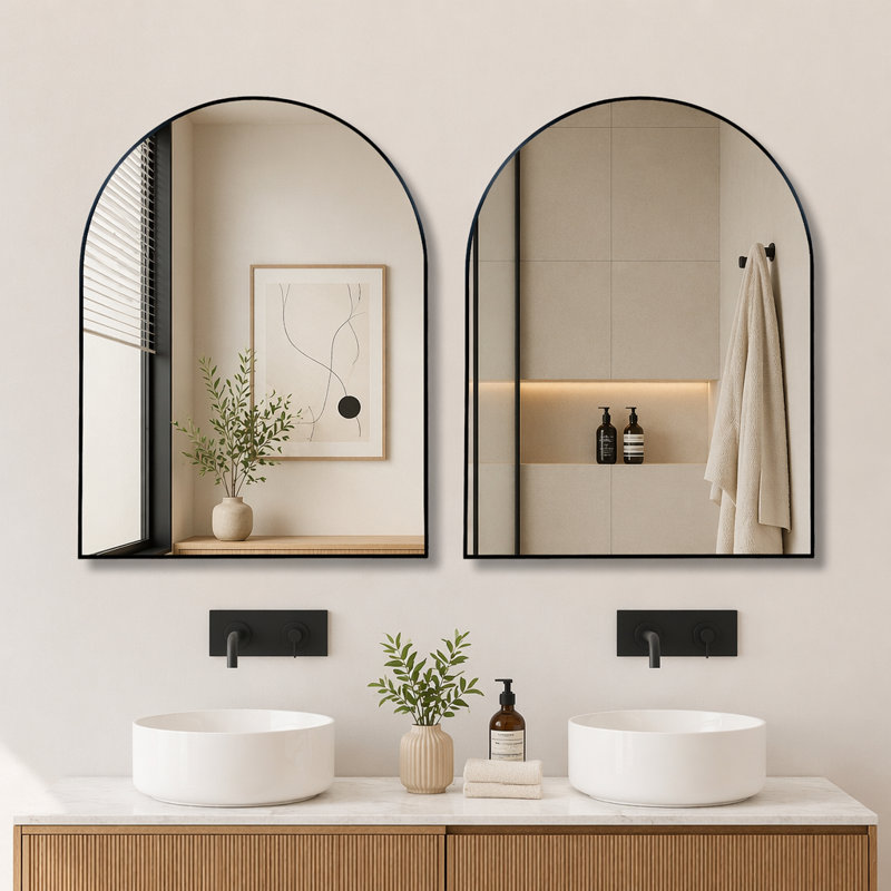 Miroir mural pour salle de bain, 30 po x 40 po, Noir