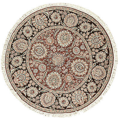 High-Quality Hand-Knotted Wine And Black Area Rug