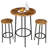 Modern Round Bar Table Set for Small Spaces - 2 Stools with Footrest