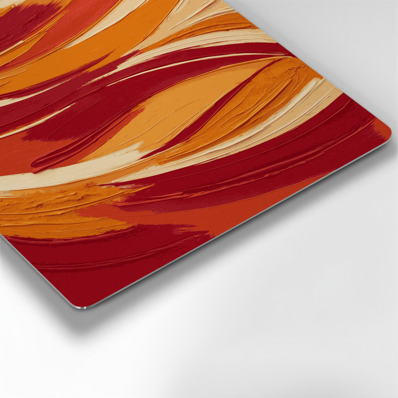 Paysage abstrait, art mural en métal rouge 10, H 12 po x l 18 po