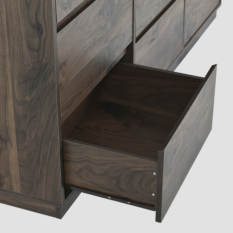 Commode 9 tiroirs Janyla, Marron foncé