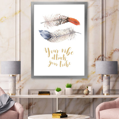 «Two Feathers Your Vibe attire votre tribu», reproduction sur toile