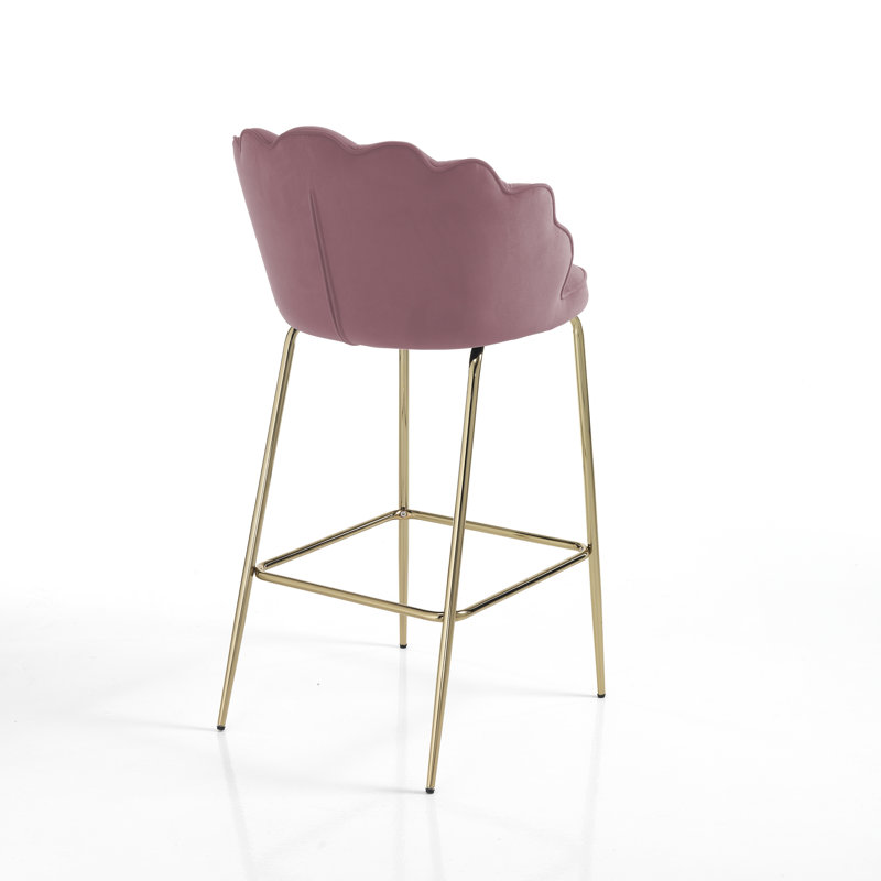 Upholstered Counter Stool with Metal Frame