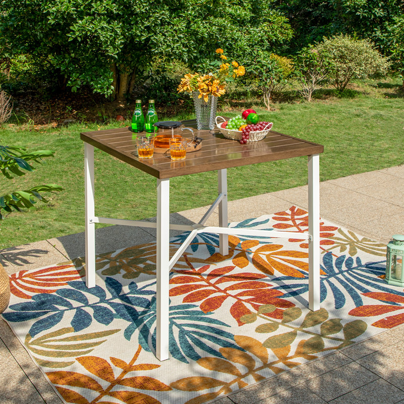 Rominna 35.6" W Square Outdoor Bar Table with Umbrella Hole