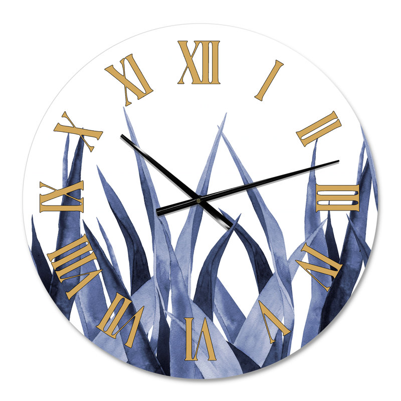 Agave bleu marine - Horloge murale traditionnelle, Moyen