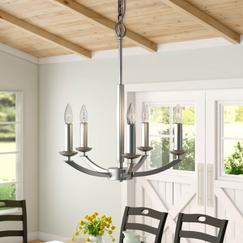 Anihya 5 - Light Classic / Traditional Chandelier, Satin Nickel