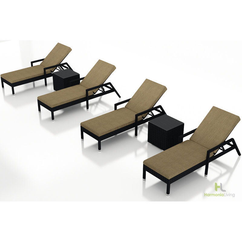 Obaid Outdoor Chaise Lounge, Coffee Bean, Canvas Henna Sunbrella® Canvas