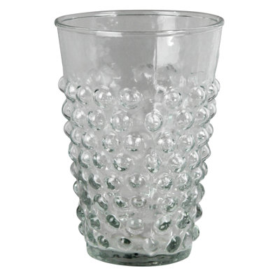 Dotted Drinking Glass  8 Oz Capacity