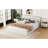 Queen Size Upholstered Platform Bed, White