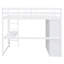 Lit mezzanine blanc avec bureau, garde-robe, étagères et tiroirs - Chambre moderne avec tablettes pleine grandeur-477527983