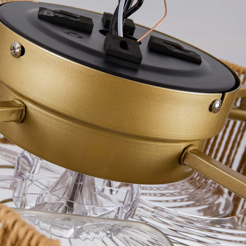 Nouveau ventilateur de plafond encastrable à cordon de papier de 19 pouces avec pales en ABS, application et télécommande, six vitesses, moteur à courant continu silencieux pour les chambres et les appartements
