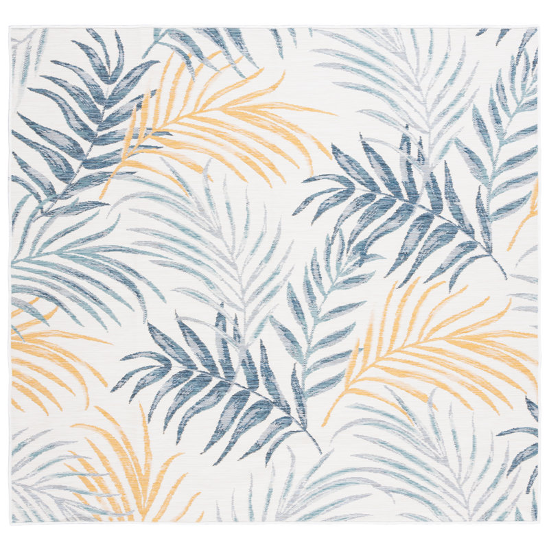 Fontenelle Sunrise Performance Floral Indoor/Outdoor Area Rug, Square 6'7"