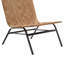 Élégante chaise d'appoint en cuir brun - siège en tissage de panier et fabrication de style Mid-Century moderne avec mousse à dossier tissé