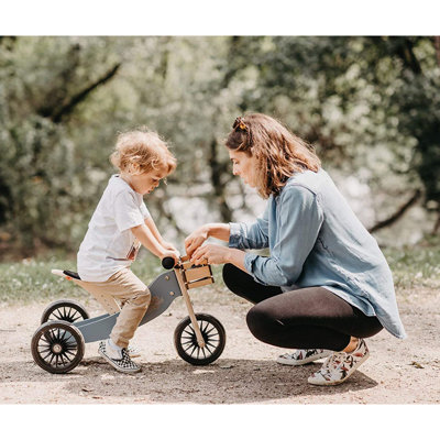 Kinderfeets White Adjustable Kids Helmet Bundle w/ Balance Trike Tricycle