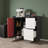 Modern Black & Red Accent Cabinet - 2-Drawer Storage Buffet with Open Compartments, Coffee Bar Sideboard for Kitchen, Dining Room-810537779