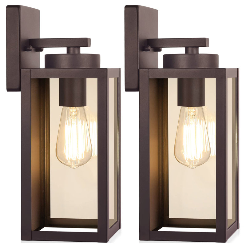 2-Pack Outdoor Wall Light Fixtures, Oil-Rubbed Bronze